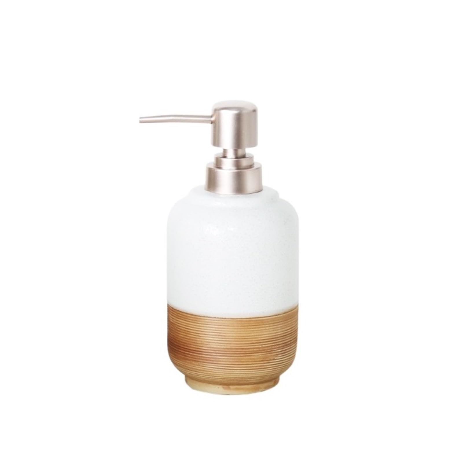 Bx9re7tk3g White Hand Wash Dispenser Vintage Ceramic Lotion Push Bottle Countertop Soap Dispenser For Kitchen Bathroom 400Ml Bathroom & Kitchen(White)