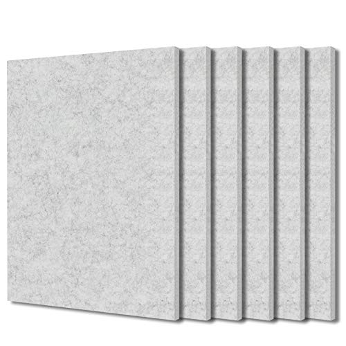BXI Sound Absorber - 16 X 12 X 3/8 Inches 6 Pack High Density Acoustic Absorption Panel, Sound Absorbing Panels Reduce Echo Reverb, Tackable Acoustic Panels for Wall and Ceiling Acoustic Treatment