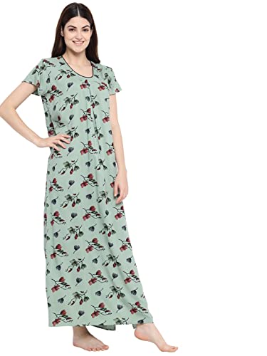 Image of Klamotten Rayon Printed Stylish Gown for Women, Maxi for Women, Nighty for Girls, Night Dresses for Women, Night Gown for Women or Dailywear, All-Day Wear