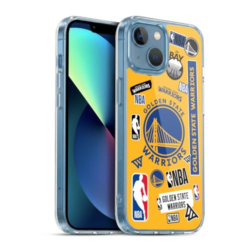 Head Case Designs sous Licence Officielle NBA Collage Autocollants Golden State Warriors Coque en Gel [Protection de Qualité Militaire] Compatible avec Apple iPhone 13...