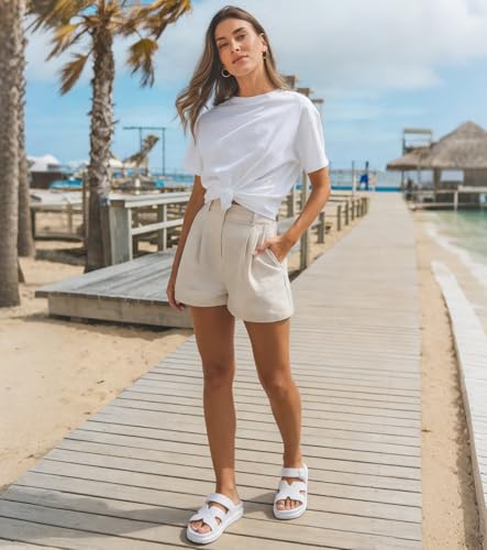 Image of Haifago Women's Flat Sandals with Arch Support, Summer Beach Slip on Slides Comfort Lightweight H-Strap Sandal Adjustable Buckle
