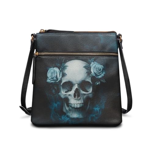 Image of Leather Purses for Women, Leather Hobo Bags for Women Travel Sling Purse Triple Zippered Pockets Shoulder Bag