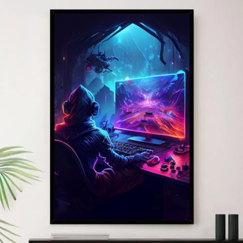 Genérico, Quadro Gamer Jogador Video Game Nerd Decorativo A3 35x4...