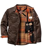 Legendary Whitetails Mens Conceal Carry CCW Shirt Jacket Waxed Cotton Water Resistant Shacket, Tobacco, Large Tall