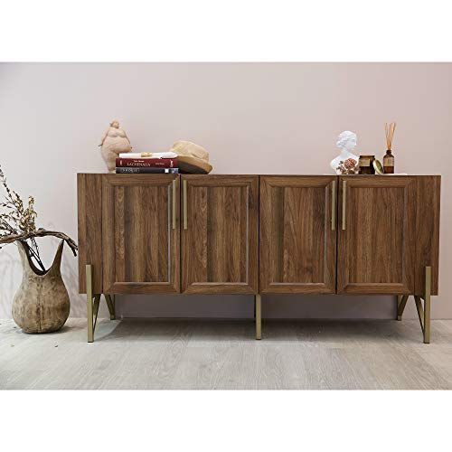 Elevate Your Living Room with a Stylish Walnut and Gold TV Stand