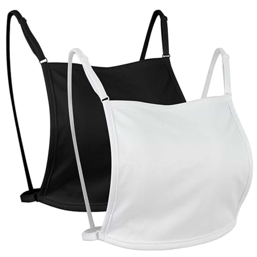 YEKEYI 2Pcs Lady Mock Camisole Bra Insert Overlay Modesty Panel Vest Wearable for Low Neckline