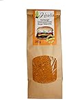 Sabor y olor: cuando se abre la bolsa, se desarrolla una especie de olor vegetal. La mezcla de pimienta, alcaravea, pimentón, cebolla, orégano, harina de mostaza, apio, sal marina, huele delicioso!