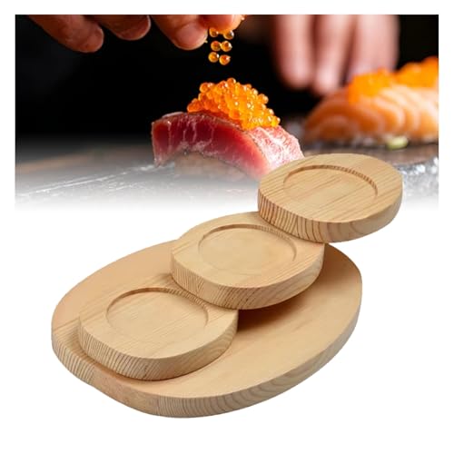 Plateau de service à sushis en bois - Style escalier - Présentoir à sushis pour collations, salades et pâtisseries