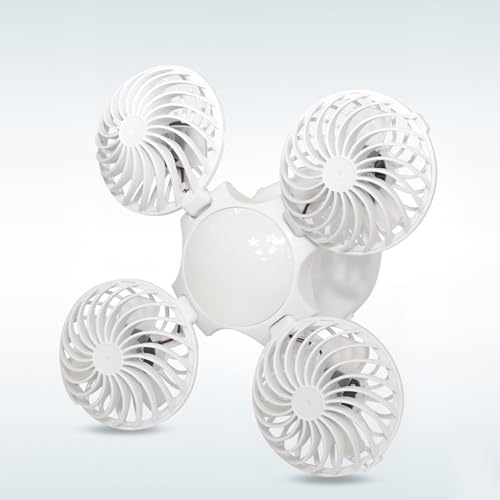 Ventilador de techo E27 con luz LED regulable y diseño colgante plegable para dormitorio 4