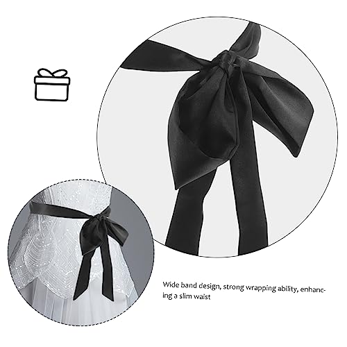 Healifty Silk Ribbon Sash Belt for Women Wide Tie Waist Belt with Elegant Bow Soft Polyester Decorative Waist Cincher for Wedding Party Office Comfortable and Stylish Accessory4