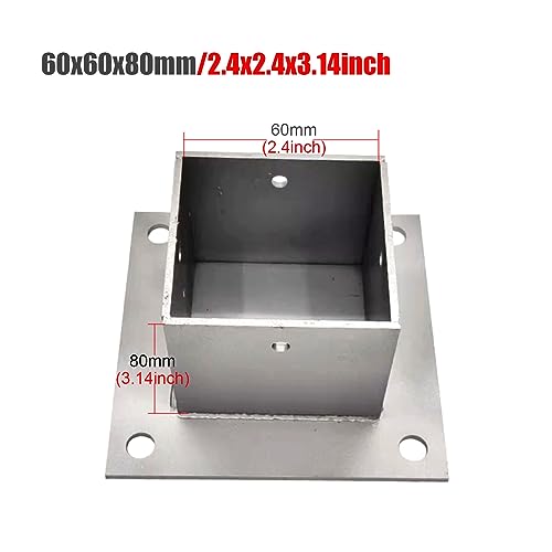 Support poteau bois 60x60 ancrage robuste béton fixation clôture acier inoxydable x2 - 4