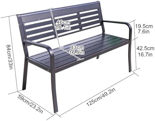 Lightweight Aluminum Outdoor Bench with Backrest & Armrests, High Load-Bearing Garden, Patio, Porch, Park Furniture - Durable & Stylish Seating Solution