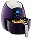 GoWISE USA GW22643 4th Generation 1400W Electric Air Fryer with Touch Screen Technology, Button Guard & Detachable Basket, 3.7 quart, Plum