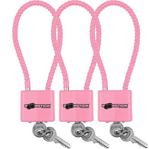 8.5" Pink Cable Lock (5.2Mm) 3, Pack Boom-10110-3 #TOP24
