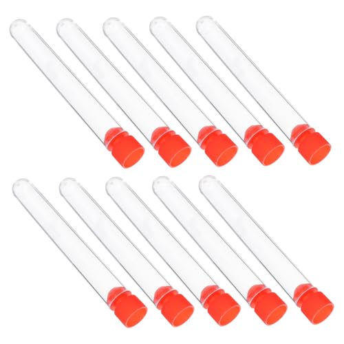 CIYODO 40pcs Test Tube Toys Mini Toys Tubes with Stoppers Test Lab Tubes Bead Containers with Lids Container with Lid Containers for Beads Sample Containers Clear Plastic Blue