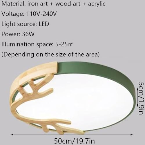 Plafonnier LED moderne dimmable en bois macaron à intensité variable - 5