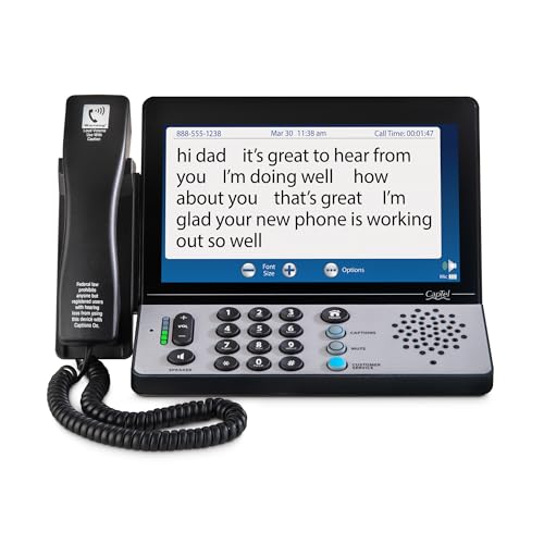 Hamilton CapTel 2400iSPNBT Captioned Telephone Large Touch Screen Phone for Hard of Hearing with Answering Machine Powerful Speakerphone Volume Booster up to 40dB Hearing Aid Compatible