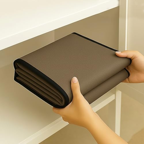 Image of Refrigerator Single Door Waterproof, Dustproof, Refrigerator Top Cover, Protective Cover for Fridges with Extra Storage Space Nylon Top cover with 6 Storage Pockets ( Brown, 130 x 54 cm )