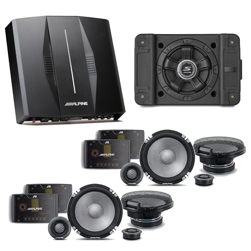 Alpine PXE-C80-88 OPTIM8 8-Channel Hi-Res Digital Sound Processor Amplifier w/SS-SB12 Subwoofer, (2) R2-S652 Bundle