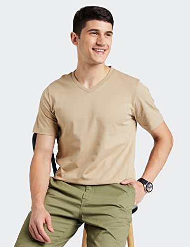 Image of Amazon Brand - Symbol Men's Solid Cotton T Shirt | Plain | V Neck | Half Sleeve-Regular Fit | Combo Pack of 3 (Available in Plus Sizes)