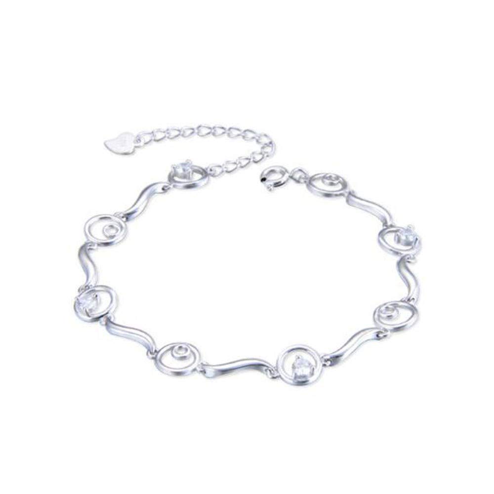 Bracelet en argent sterling S925 et zircon cubique éclatant pour femme élégante