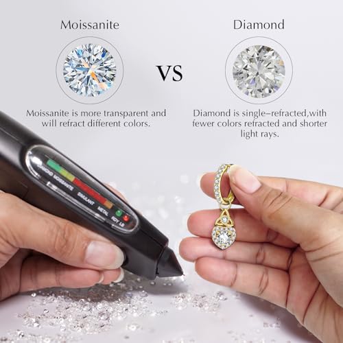 Moissanite Dangle Earrings for Women 925 Sterling Silver Earrings White/14K Gold Plated Detachable Hoop Celtic Knot Earring with Cubic Zirconia and Heart Charms Jewerly Gifts for Her3