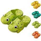 MEADOO Frog Slippers, Frog Slides, Animal Slippers, Unisex Funny Cartoon Creative Sandals, Bass Slides, Beach & Shower Shoes (39-40, Green-, numeric_7)