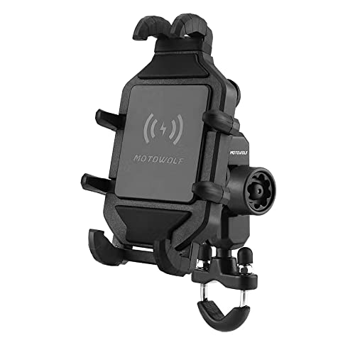 Delymol Phone Holder For Motorcycle Aluminum Alloy Material Sturdy And Base 360°Rotating Suitable Shock Absorption For All Phones Motorcycle Handlebar Phone Mount Motorcycle Mobile Phone Bracket #TOP14