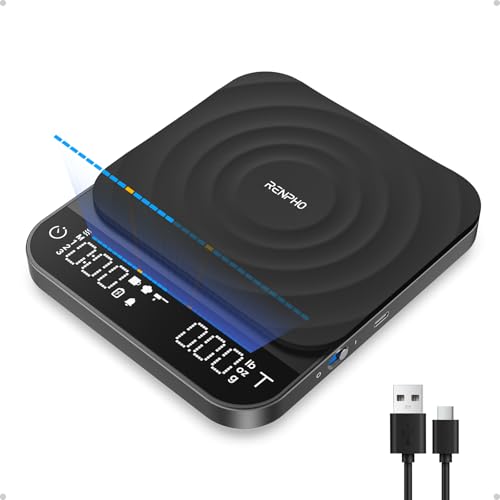 RENPHO Coffee Scale with Timer - Rechargeable 0.1g Precision