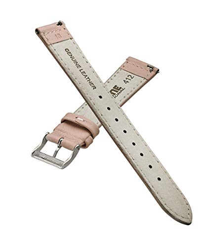 Stunning Selection Alpine Flat Stitched Genuine Leather Watch Strap With Quick Release Spring Bars - Pink - 12 Mm #TOP2