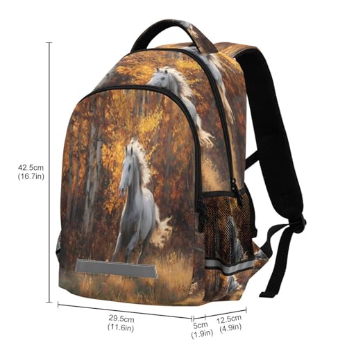 School Backpack Running Horse Lightweight Waterproof Travel Laptop Backpack Kids School Bags for Boys Girls Teens 11.6 X 4.9 X 16.7inch3