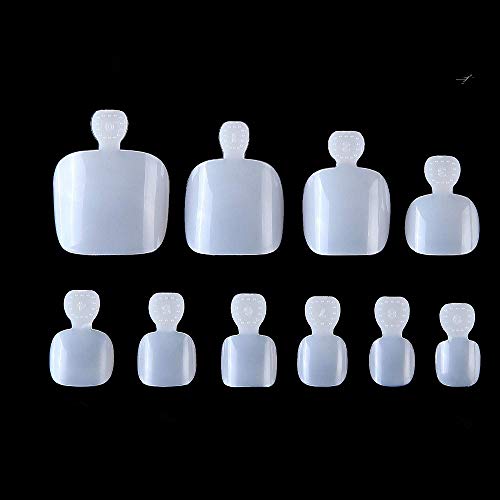 500pcs Fake Toenails Full Cover Artificial Toenail Tips Acrylic Kit 10 Sizes with Bag for for Nail Salon Toe Art Nails (natural)