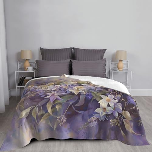 Couverture flanelle violette 203x152 cm plaid grand format - 6