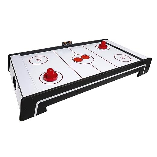 Air Hockey Table for Kids | Tabletop Air Hockey for Children, Girls, Boys, Teens with Air Hockey Pucks and Paddles, Electronic Fans