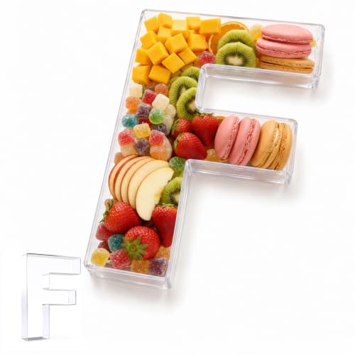 Image of Pooqla 10 inch Acrylic Letter Charcuterie Tray Birthday Party Fillable Box F