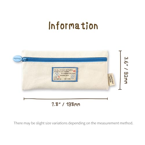 Image of Monolike Unmatched friends Pen Case, Ivory - Pencil Pouch, Portable Pencil Bag, Pencil Case, Office Pouch case