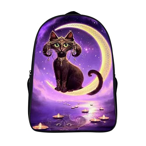 Sac d'école unisexe Cute Cat sac à dos de voyage décontracté pour enfants et adultes 40x28x16cm