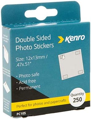 Kenro Double Sided Photo Stickers for Sticking Photographs into Albums Box of 250 Great for Scrapbooking Paper Crafts - PC105