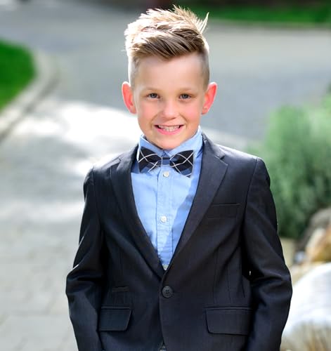 Bow Ties for Boys, Adjustable Pre-Tied Polka Dot Boys Bow Tie, Striped Tie for Boy Suitable for Weddings Parties School Events and Formal Wear4