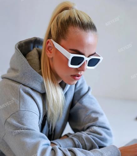 Image of AIEYEZO Square Sunglasses for Women Men Square Thick Frame Sun Glasses Simple Designer Style Shades