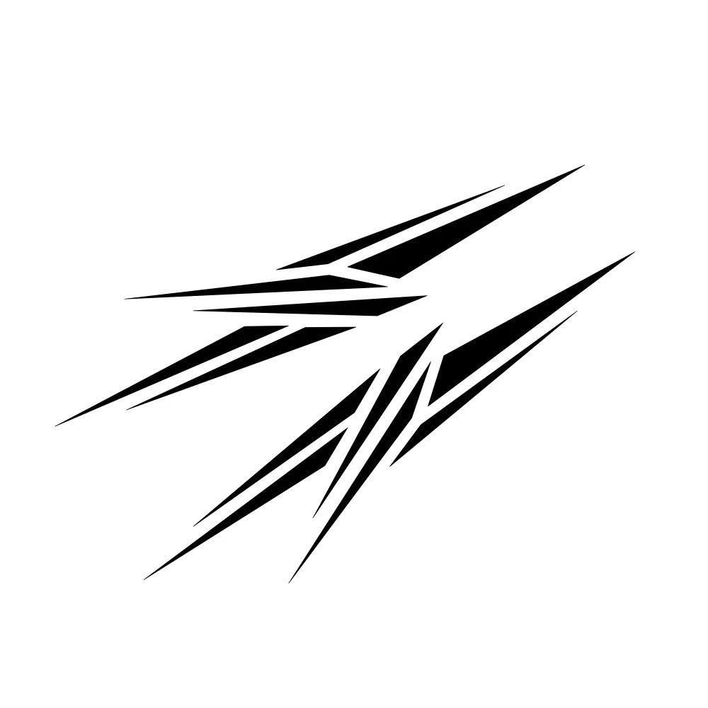 2Pcs Car Hood Sticker Racing Style Vinyl Decal(Glossy Black)