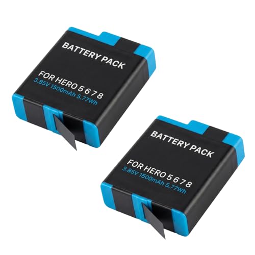 2PCS Battery for GoPro Hero 5 6 7 8 Battery Replacement for AHDBT-801