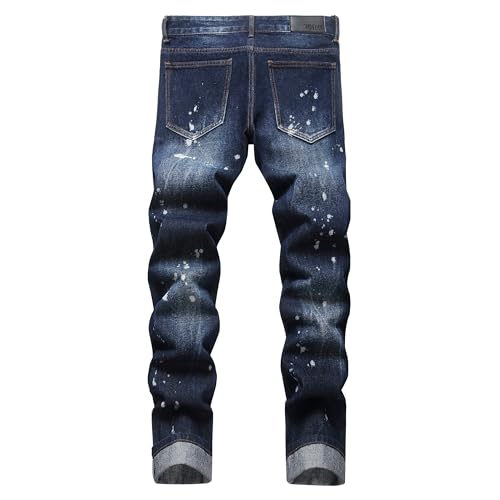 AITITIA Men's Ripped Regular Fit Straight Leg Jean2
