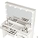 Boahaus Serena LARGE Makeup Vanity with Hollywood Lights Built-in, 7 Drawers, Hollywood Mirror, Hairdryer Hanger, Glass Top, Crystal Ball Knobs, White Vanity Makeup Desk for Bedroom, 58''Hx47''Wx17''D