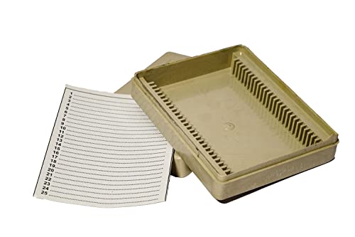 Clear & Sure Microscope Slide Box for 25 Silde Storage Plastic Box Pack of 5