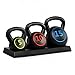 Best Choice Products 3-Piece Kettlebell Set with Storage Rack, HDPE Coated Exercise Fitness Concrete Weights for Home Gym, Strength Training, HIIT Workout 5lb, 10lb, 15lb