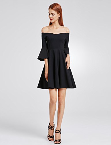 Ever-Pretty Vestito Corto Nero Donna Cocktail