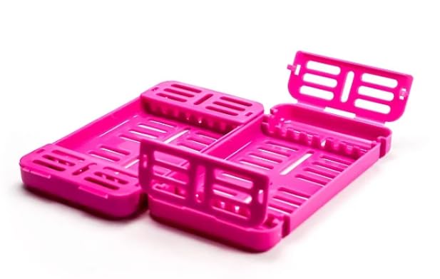 Estojo plástico esterilização autoclavável pério medio - ROSA - Nova Ogp