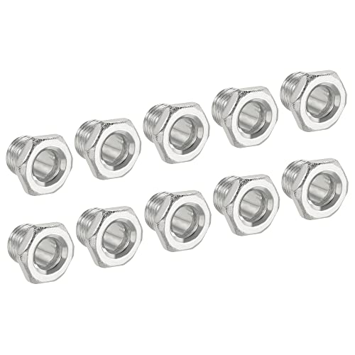 Image of MECCANIXITY Hex Bolt Screw 11mm Long M10 Thread Pipe Hexagon Countersunk Flat Head for Chandelier, Galvanized Iron Pack of 10