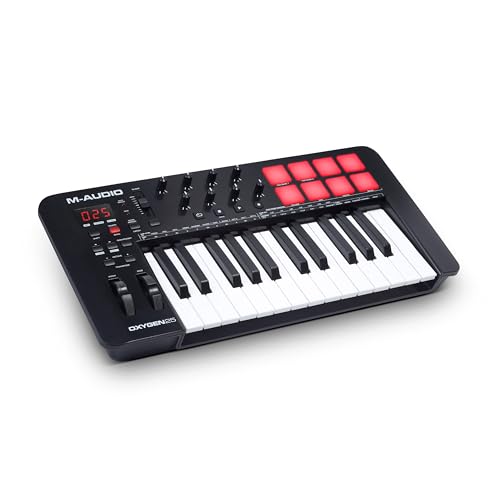 M-Audio Oxygen 25 V – 25-Tasten USB MIDI Keyboard Controller mit Beat Pads, Smart Chord & Scale...